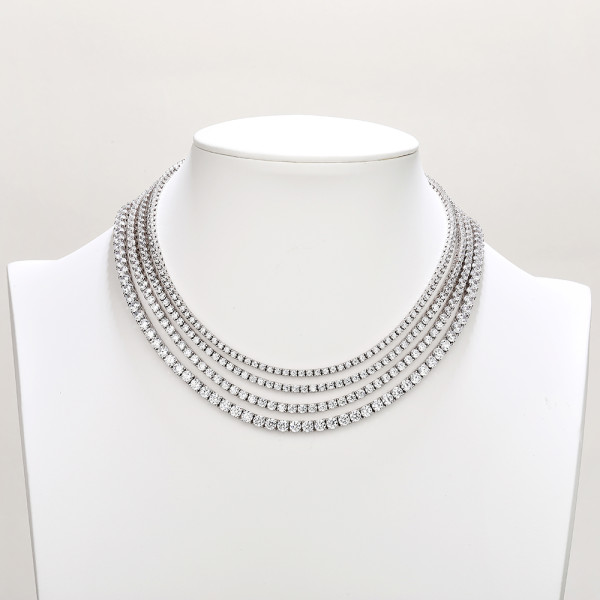 Manufacturer Customized Women's Tennis Necklace | Luxury 925 Sterling Silver Tennis Necklace