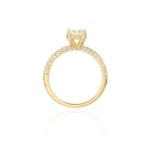 Anel de noivado em prata esterlina 925 por atacado | Anel de ouro 18k com zircônia de luxo para mulheres