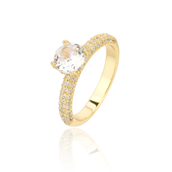 Wholesale 925 Sterling Silver Engagement Ring | Luxury Zircon 18k Gold Ring For Women