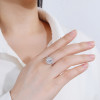 Anillo de compromiso de boda personalizado en plata de ley 925 | Anillo de circonitas de lujo para mujer