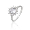Anillo de compromiso de boda personalizado en plata de ley 925 | Anillo de circonitas de lujo para mujer