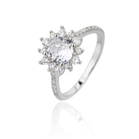 Custom 925 Sterling Silver Wedding Engagement Ring | Light Luxury Zircon Ring For Women