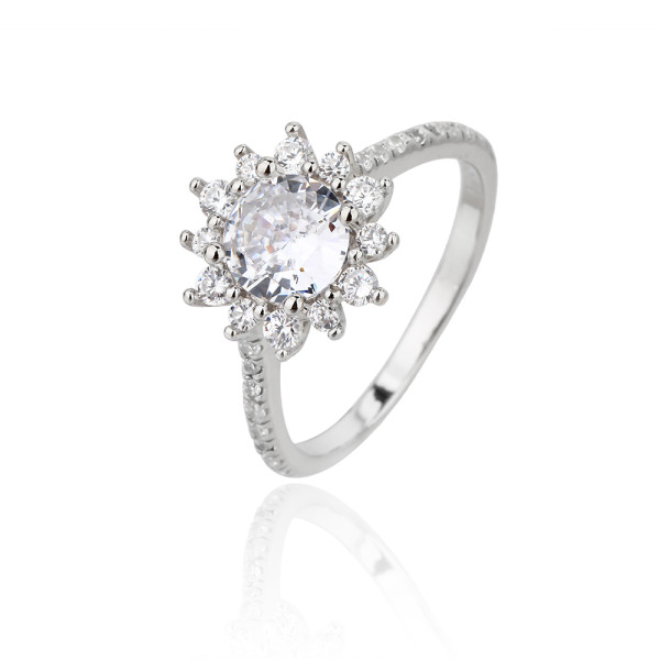 Custom 925 Sterling Silver Wedding Engagement Ring | Light Luxury Zircon Ring For Women