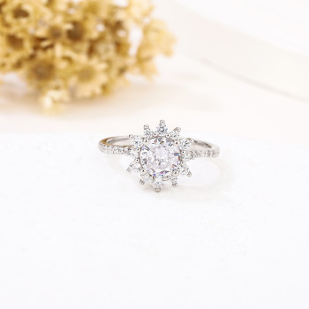 Custom 925 Sterling Silver Wedding Engagement Ring | Light Luxury Zircon Ring For Women