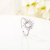 Anillo de compromiso de boda personalizado en plata de ley 925 | Anillo de circonitas de lujo para mujer