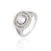 Anillo de plata 925 con circonitas para mujer | Exquisito anillo de compromiso vintage de plata