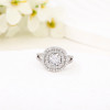 Anillo de plata 925 con circonitas para mujer | Exquisito anillo de compromiso vintage de plata