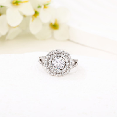 New Produce Zircon Women's 925 Silver Ring | Exquisite Vintage Silver Engagement Ring