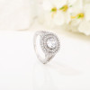 Anillo de plata 925 con circonitas para mujer | Exquisito anillo de compromiso vintage de plata