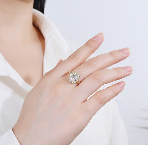 Anelli classici all'ingrosso in argento sterling 925 18k da donna | Anelli di fidanzamento e matrimonio di lusso
