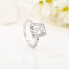 Exquisitos anillos de plata de ley 925 con circonitas cúbicas | Anillos de compromiso clásicos para mujer