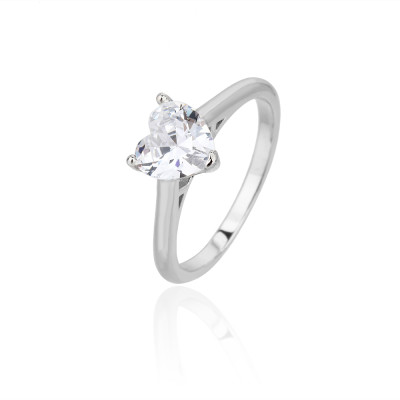 Women's Vintage Silver Rings | Trendy ins Style Heart Shaped Zirconia Engagement Rings