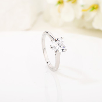 Women's Vintage Silver Rings | Trendy ins Style Heart Shaped Zirconia Engagement Rings