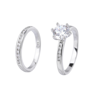 Customized 925 Sterling Silver Couple Rings | Exquisite Engagement Ring Sets For Couples