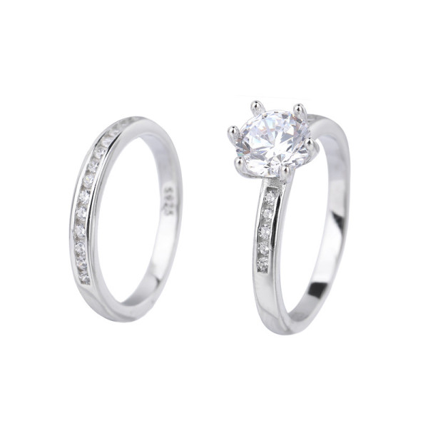 Customized 925 Sterling Silver Couple Rings | Exquisite Engagement Ring Sets For Couples