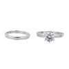 Anelli di coppia personalizzati in argento sterling 925 | Raffinati set di anelli di fidanzamento per coppie