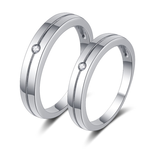 Manufacturer Custom 925 Silver Couple Ring | Classic High Quality Couple Wedding Ring Set