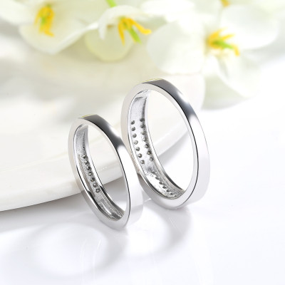 Wholesale Wedding Simple Couple Ring | S925 Sterling Silver Ring Designs For Couples