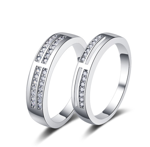 Anelli di coppia semplici per matrimonio all'ingrosso | Anelli in argento sterling S925 per coppie