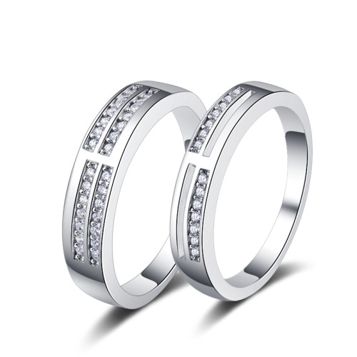 Anillo de boda sencillo para pareja al por mayor | Diseños de anillos de plata de ley S925 para parejas