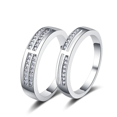 Wholesale Wedding Simple Couple Ring | S925 Sterling Silver Ring Designs For Couples
