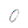Anillo vintage de plata con circonitas de colores al por mayor | Exquisito anillo de moda de plata de ley 925 para mujer