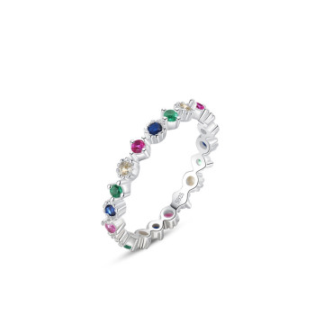 Wholesale Colored Zircon Vintage Silver Ring  | Exquisite 925 Sterling Silver Fashion Ring Women