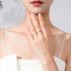 Anillos de plata de ley 925 con forma de corazón al por mayor | Anillos elegantes de circonita rosa para mujer