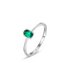 Anello di moda con zircone verde squisito, personalizzato in fabbrica | Fedi nuziali da donna in argento sterling