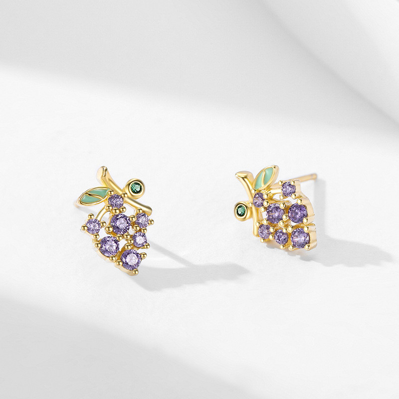 Grapes Design Gold Earrings