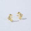 Pendientes de plata personalizados para mujer | Exquisitos pendientes de caballito de mar de plata de ley 925