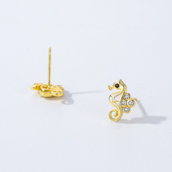 Custom Women's Silver Earrings | Exquisite Fashion Sterling Silver 925 Seahorse Earrings