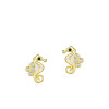 Pendientes de plata personalizados para mujer | Exquisitos pendientes de caballito de mar de plata de ley 925