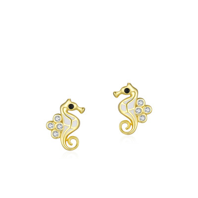 Custom Women's Silver Earrings | Exquisite Fashion Sterling Silver 925 Seahorse Earrings