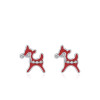 Orecchini all'ingrosso in argento sterling 925 con zirconi | Orecchini a perno con renna natalizia per donna in argento