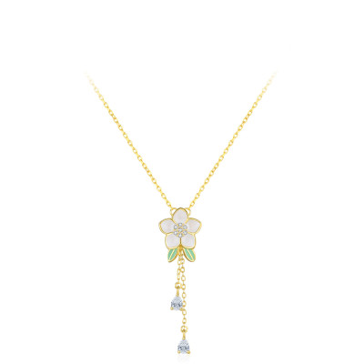 Wholesale Custom Sterling Silver Necklace | Exquisite 18k Gold Flower Necklace For Women