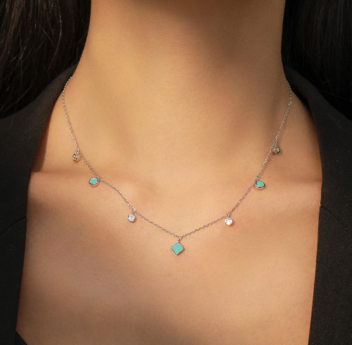 Wholesale 925 Silver Charm Necklace | Fashion Light Luxury Zircon Necklace For Women