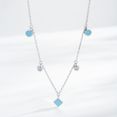 Wholesale 925 Silver Charm Necklace | Fashion Light Luxury Zircon Necklace For Women