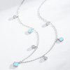 Collar con dije de plata 925 al por mayor | Collar de circonitas de lujo y ligero para mujer