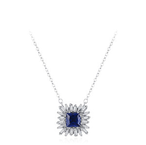 Colar temperamental de zircônia leve e luxuosa no atacado | Colar de prata 925 para meninas
