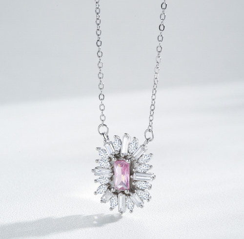 Collana vintage personalizzata con zirconi cubici classici | Collana da donna in argento 925