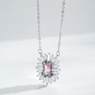 Customized Classic Cubic Zircon Vintage Necklace | Women 925 Silver Design Necklace