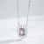 Customized Pink Square Zirconia Sunflower Necklace | Women 925 Silver Design Necklace