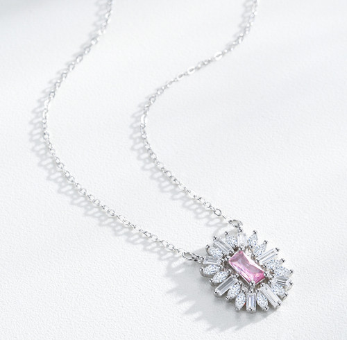 Collana vintage personalizzata con zirconi cubici classici | Collana da donna in argento 925