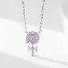 Collana con ciondolo a forma di lecca-lecca in argento, nuova moda | Collana con ciondolo in argento 925 stile Ins per donna