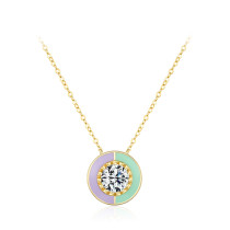 Manufacturers Wholesale 925 Silver Zircon Enamel Necklace | Gold Plated Silver Necklace For Women