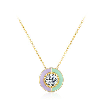 Manufacturers Wholesale 925 Silver Zircon Enamel Necklace | Gold Plated Silver Necklace For Women
