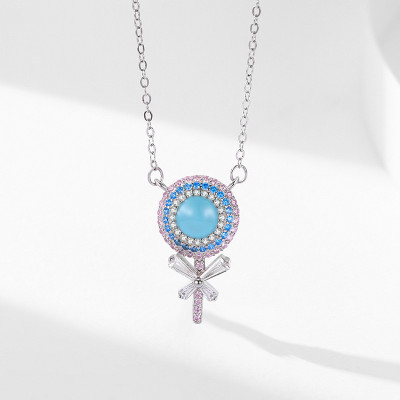 Wholesale Simple Silver Necklace Design | Exquisite Zircon Women's 925 Sterling Silver Necklace