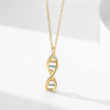 Collar con colgante de plata y circonitas en oro de 18 quilates personalizado | Collar clásico de plata de ley 925 para mujer