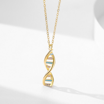 Customized 18k Gold Zircon Silver Pendant Necklace | 925 Sterling Silver Classic Necklace For Women